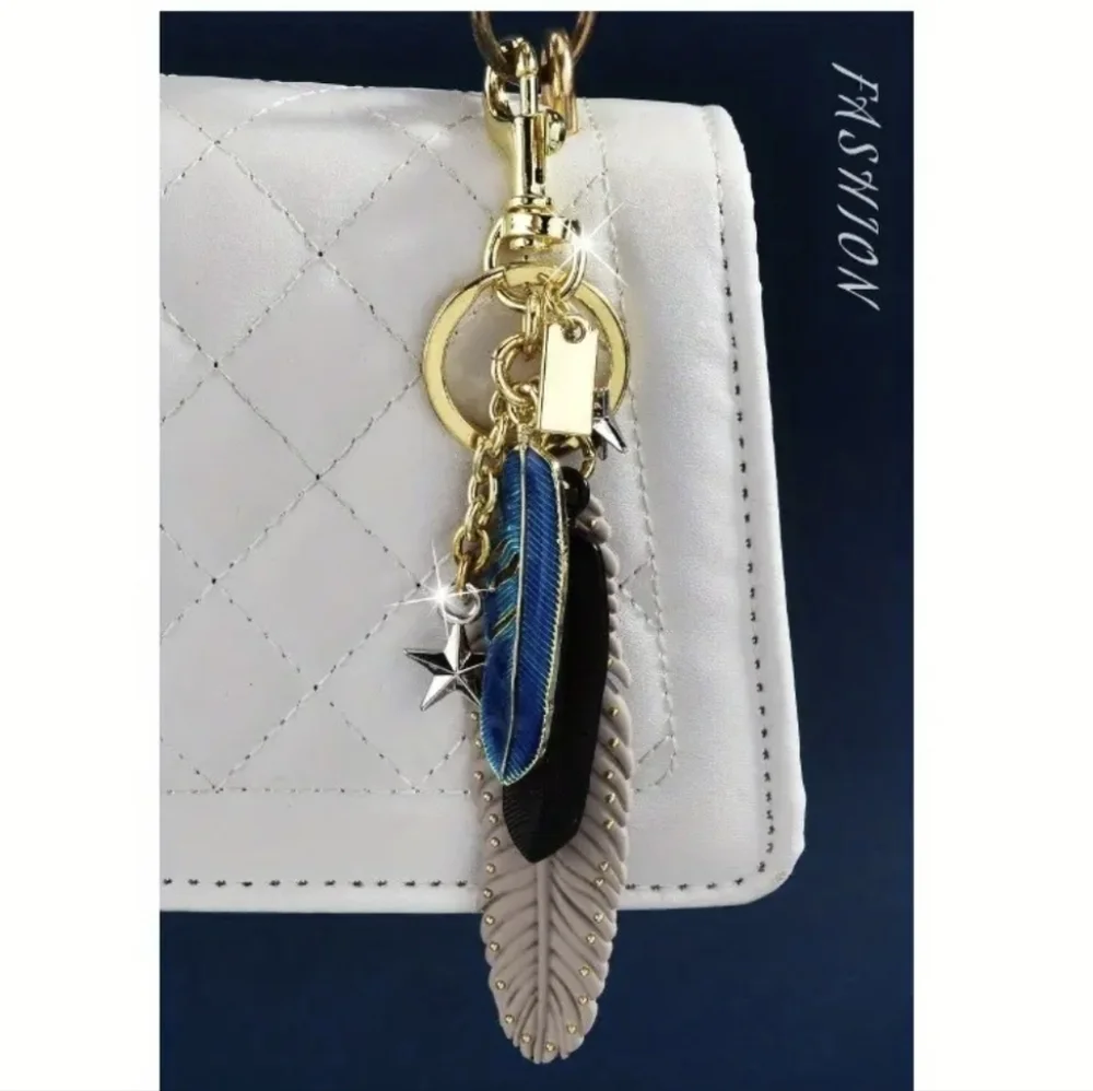 Feather Bag Charm/ Keychain New. 2 Opt, Price Is For 1 Bag Charm